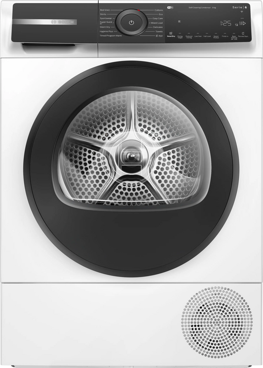 Bosch Series 6 WQH246D9GB Freestanding 9kg Heat Pump Tumble Dryer White