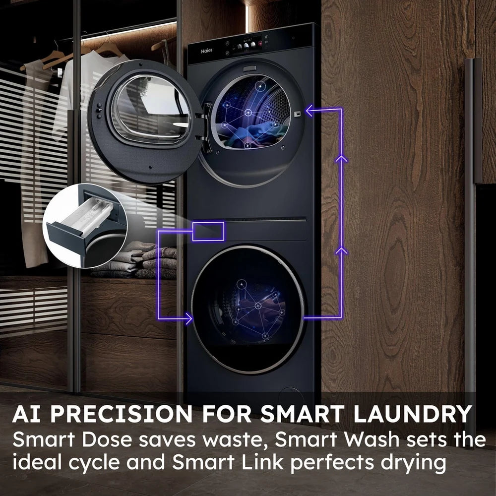 Haier Couture CLC108-GNU1-UK WiFi Connected 10Kg/8Kg 1400 Spin Heat Pump Washer Dryer with - Graphite