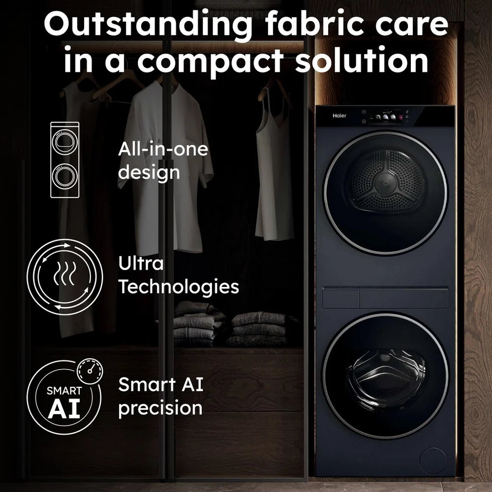 Haier Couture CLC108-GNU1-UK WiFi Connected 10Kg/8Kg 1400 Spin Heat Pump Washer Dryer with - Graphite