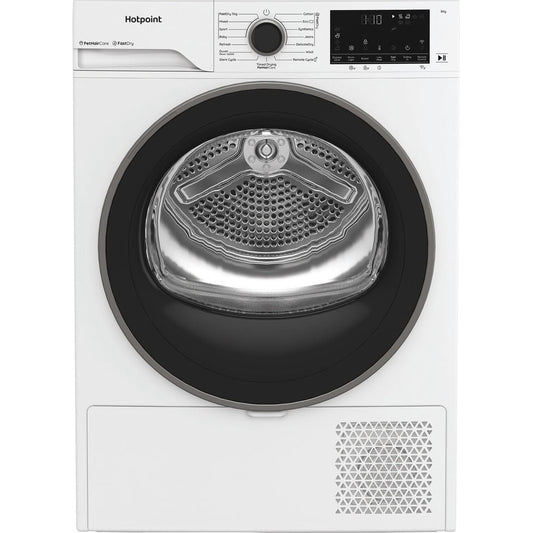 Hotpoint CHD94MWBSUK Freestanding 9kg Heat Pump Tumble Dryer with Fabric Care White