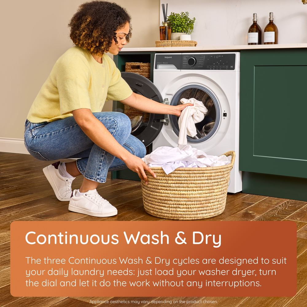 Hotpoint HPD9693CAREUK 9+6kg 1400 Spin Fabric Care Pro Freestanding Washer Dryer White