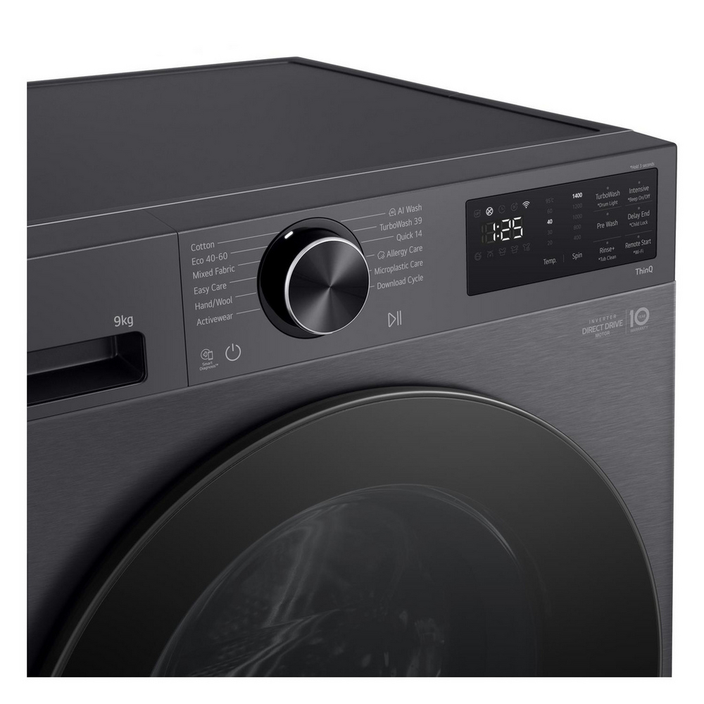 LG Series 3 Counter-Depth MAX F2X50S9TBB 9kg 1200 Spin Washing Machine Black - A Rated
