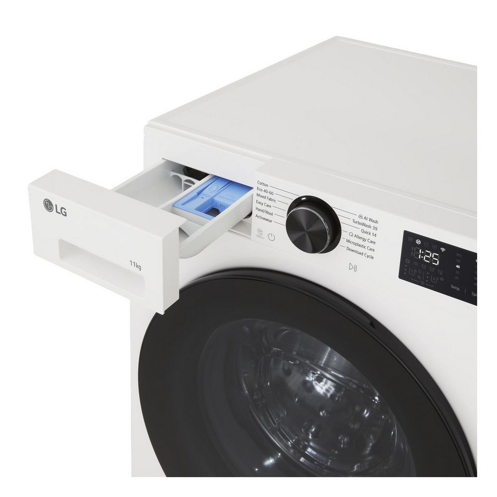 LG Series 5 AI Direct Drive F4X5011TWB 11kg 1400 Spin Washing Machine White - A Rated