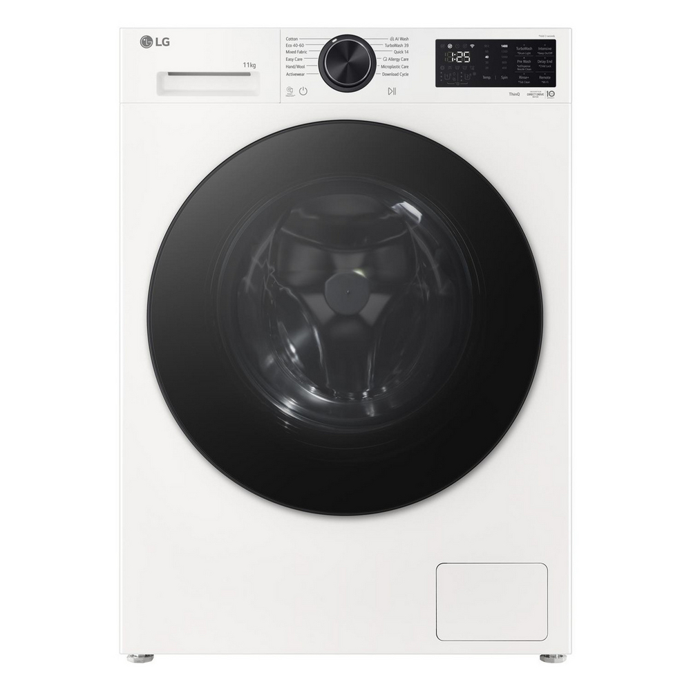 LG Series 5 AI Direct Drive F4X5011TWB 11kg 1400 Spin Washing Machine White - A Rated