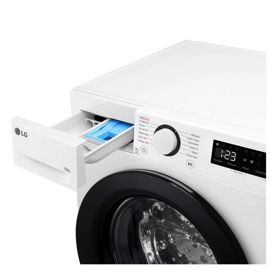 LG Series 4 AI Direct Drive F4Y510WBLN1 10kg 1400 Spin Washing Machine White - A Rated