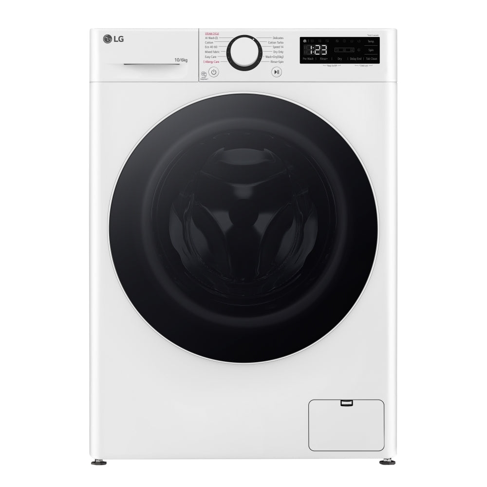 LG Series 4 FWY606WWLN1 AI Direct Drive 10kg Wash 6kg Dry 1400 Spin Washer Dryer - White