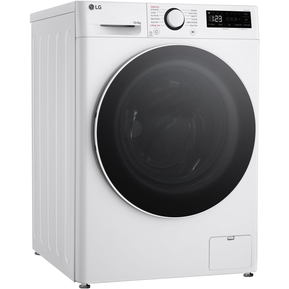 LG Series 4 FWY606WWLN1 AI Direct Drive 10kg Wash 6kg Dry 1400 Spin Washer Dryer - White