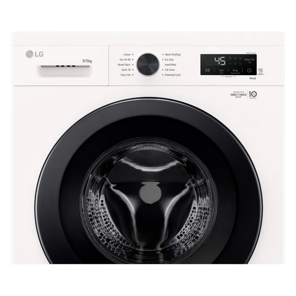LG Series 2 Direct Drive W4X1095NWK 9kg/5kg 1400 Spin Washer Dryer White - A/E Rated