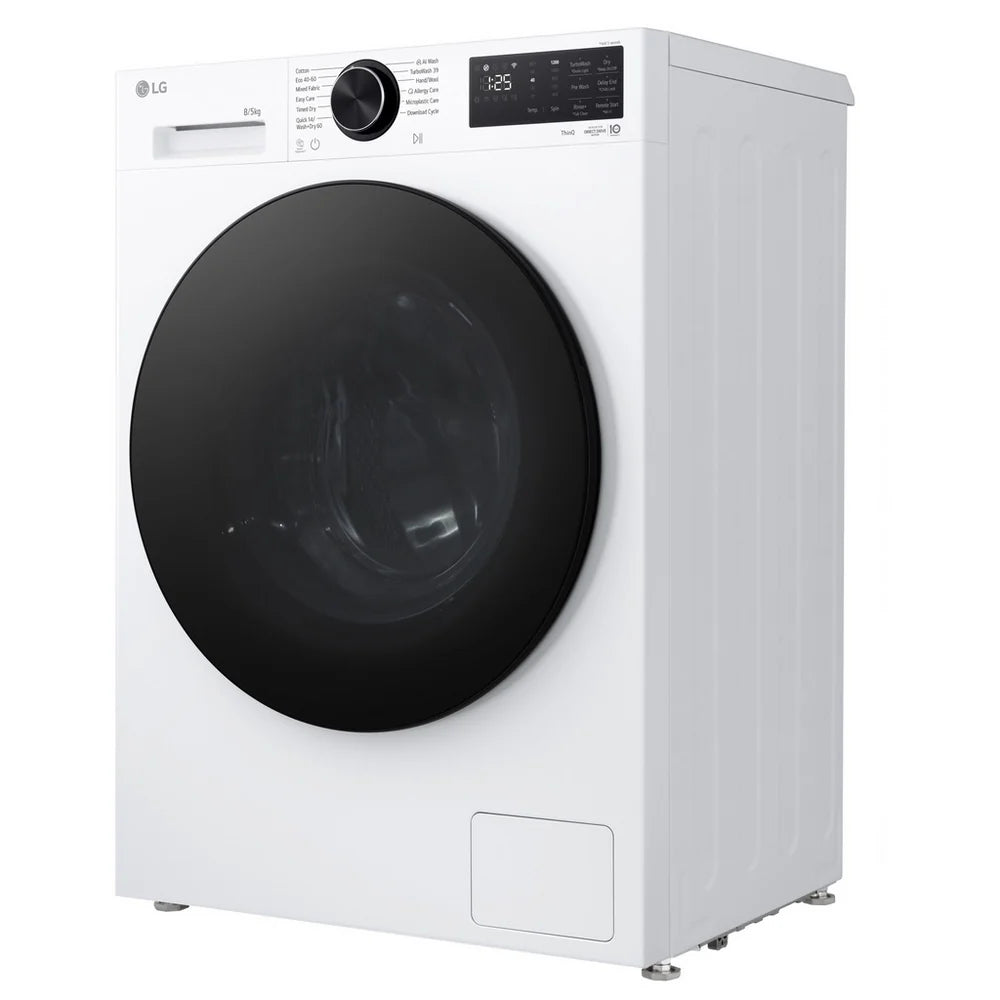 LG Series 3 AI Direct Drive W2X5085TLB 8+5kg 1200 Spin WiFi Connected Washer Dryer - White