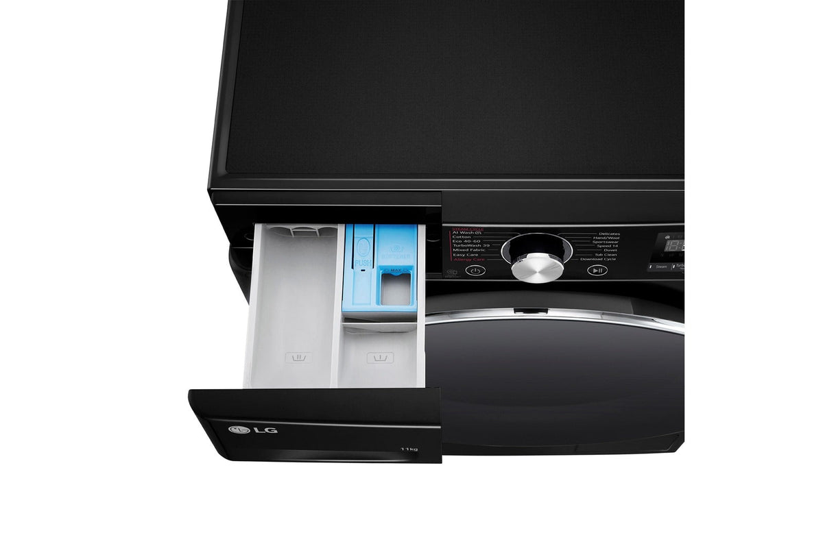 LG Series 4 Pro AI Direct Drive F4Y711NCTN1 11kg 1400 Spin Washing Machine Black - A Rated