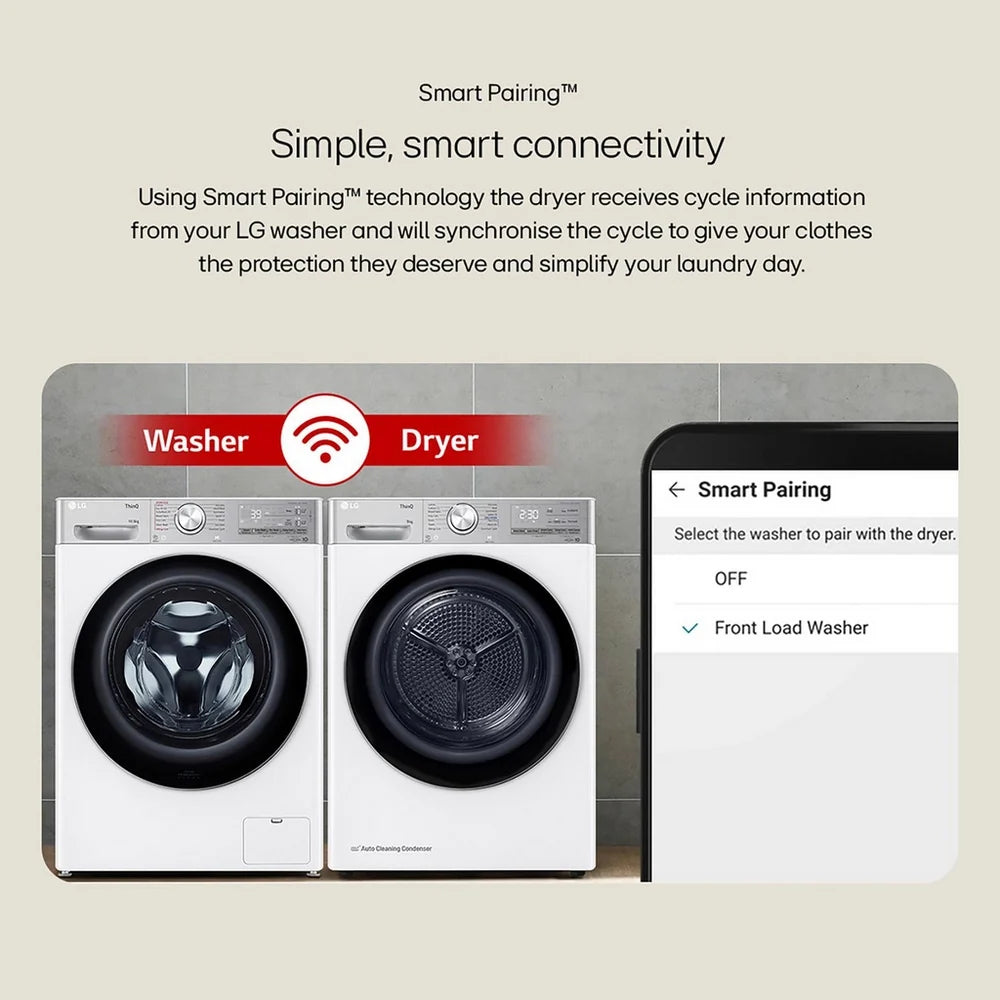 LG Series 4 ThinQ FDV709GN 9kg Dual Inverter Heat Pump Tumble Dryer Grey - A++ Rated