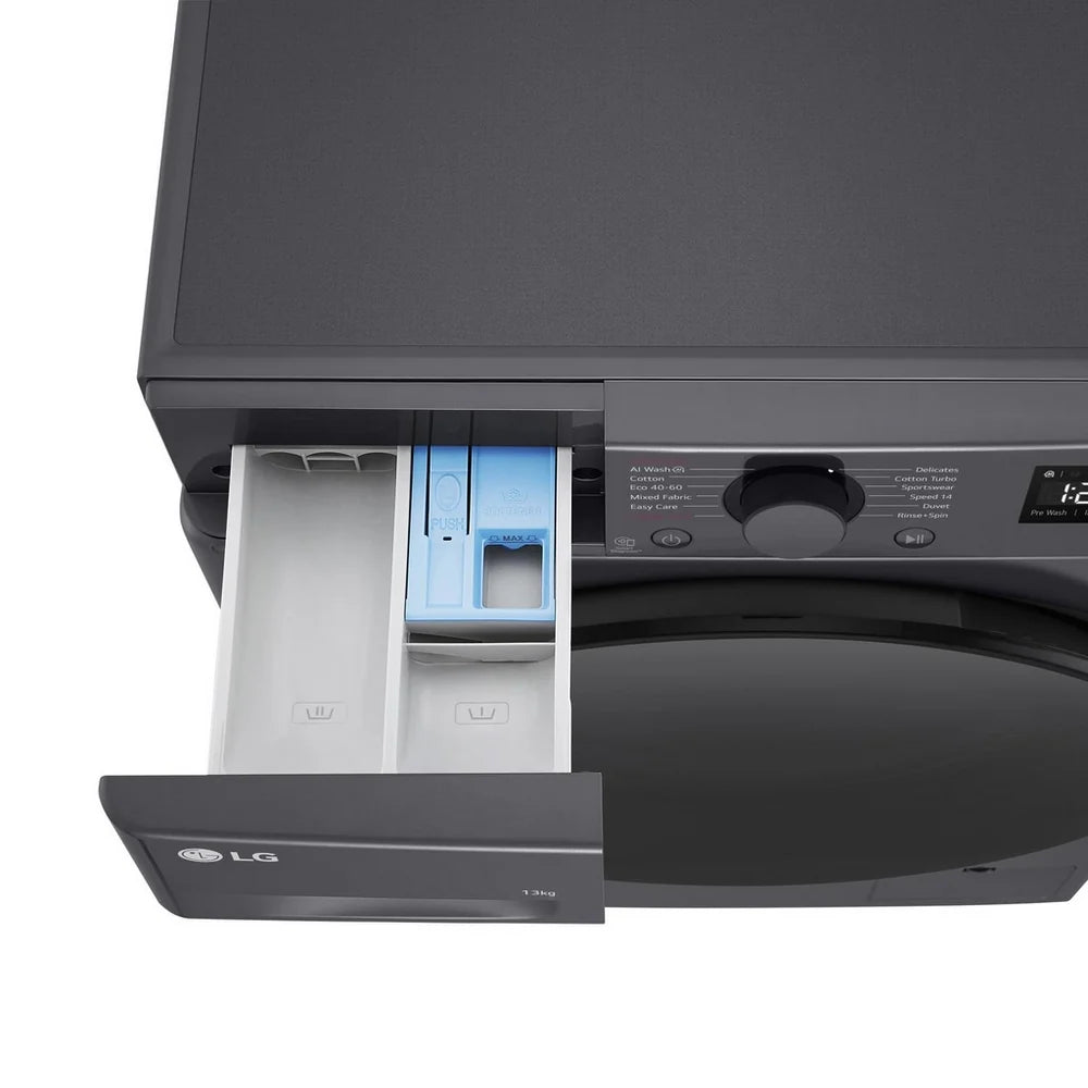 LG Series 4 AI Direct Drive F4Y513GBLN1 13kg 1400 Spin Washing Machine Slate Grey - A Rated
