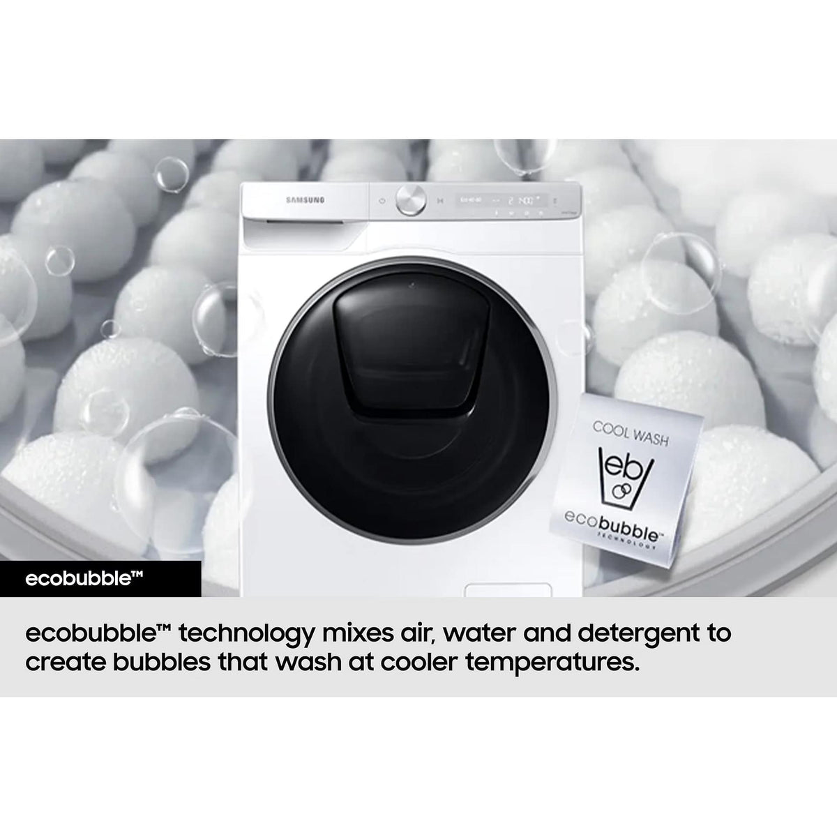 Samsung Series 5 AI Energy WW10FG5U34AEEU 10kg WiFi Connected Washing Machine with 1400 Spin White - A Rated